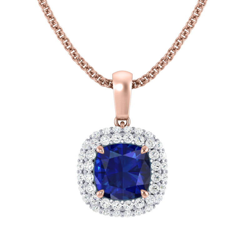 Vintage Blue Sapphire Pendant Necklace