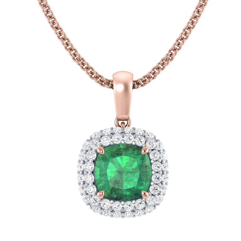 Vintage Emerald Pendant Necklace