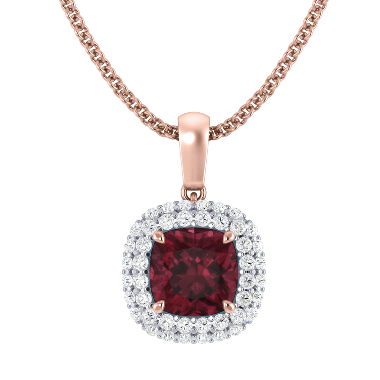 Vintage Garnet Pendant Necklace