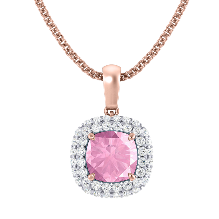 Vintage Pink Sapphire Pendant Necklace