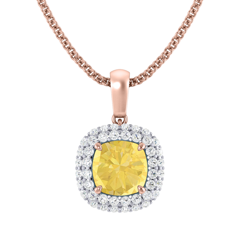 Vintage Yellow Sapphire Pendant Necklace