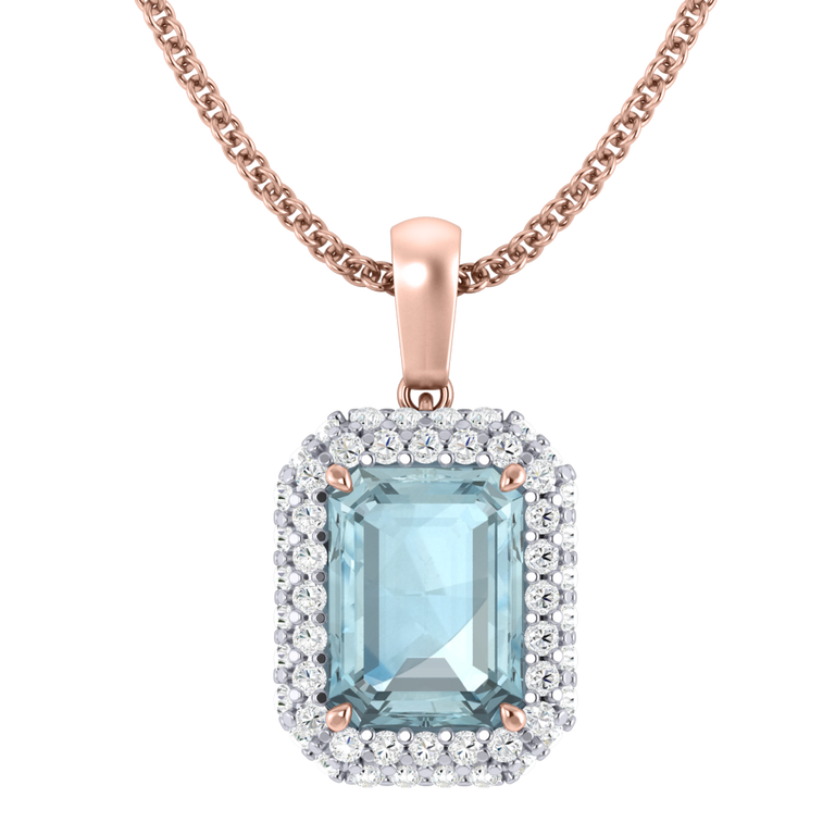 Vintage Aquamarine Pendant Necklace