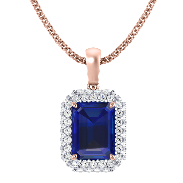 Vintage Blue Sapphire Pendant Necklace