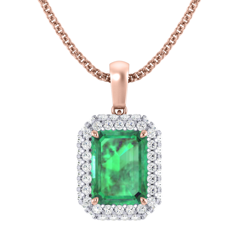 Vintage Emerald Pendant Necklace