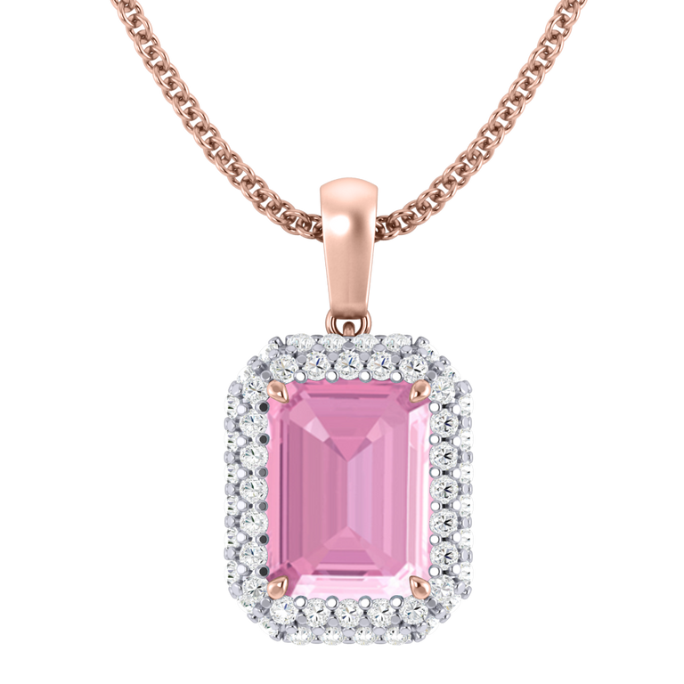 Vintage Pink Sapphire Pendant Necklace