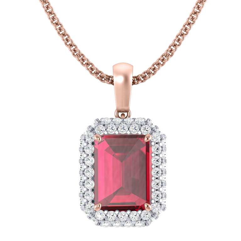 Vintage Ruby Pendant Necklace