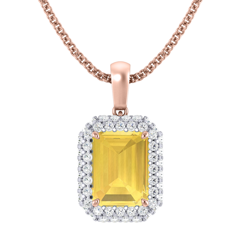 Vintage Yellow Sapphire Pendant Necklace