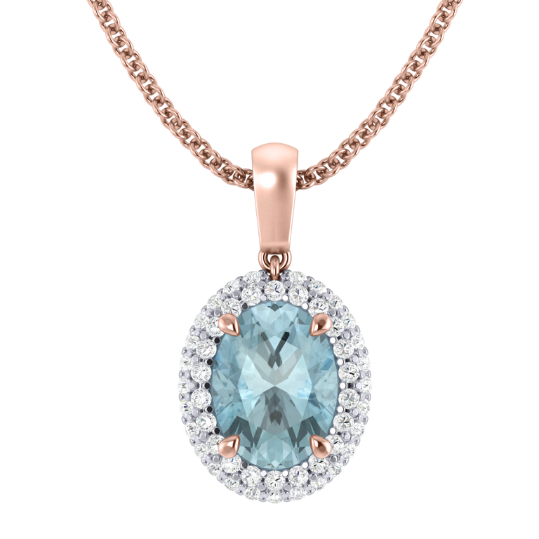 Vintage Aquamarine Pendant Necklace