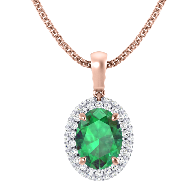 Vintage Emerald Pendant Necklace