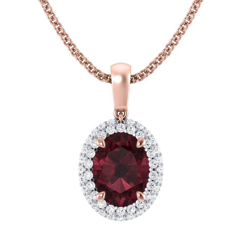 Vintage Garnet Pendant Necklace
