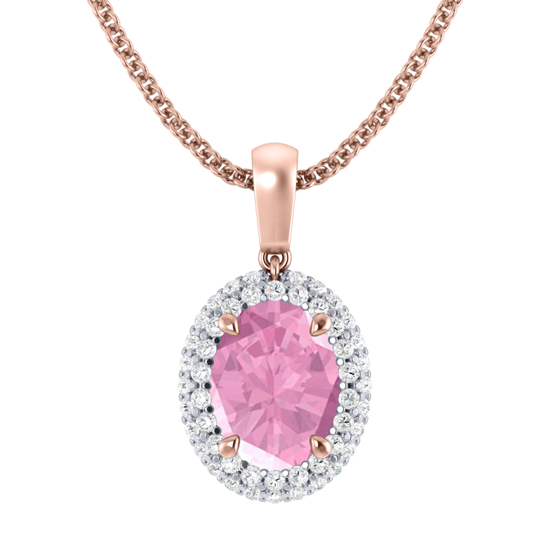 Vintage Pink Sapphire Pendant Necklace