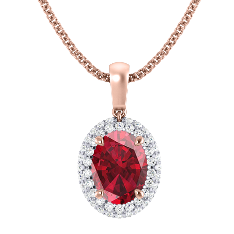 Vintage Ruby Pendant Necklace