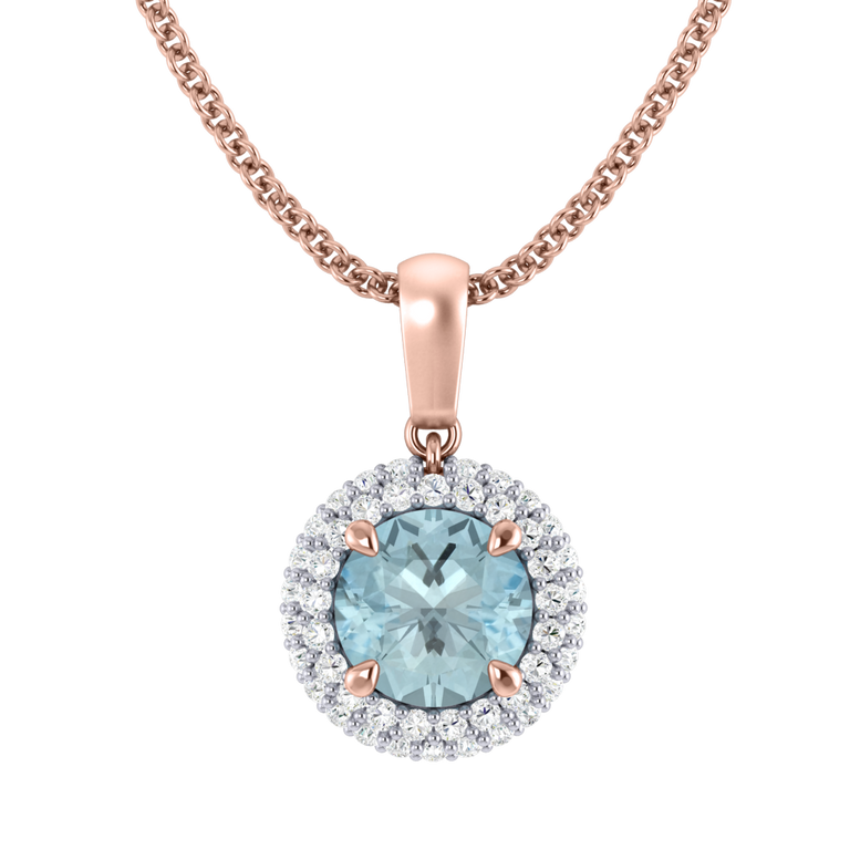 Vintage Aquamarine Pendant Necklace