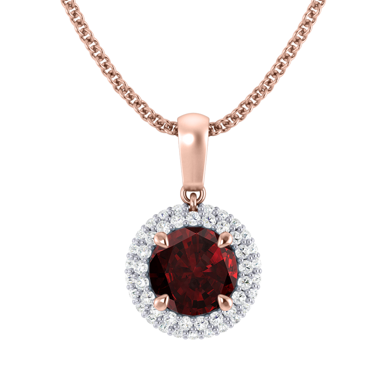 Vintage Garnet Pendant Necklace