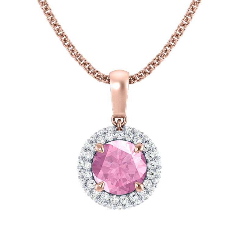 Vintage Pink Sapphire Pendant Necklace