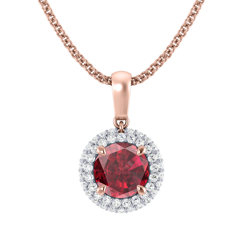 Vintage Ruby Pendant Necklace