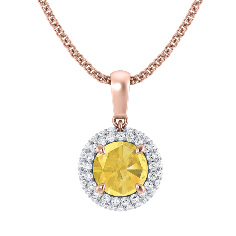 Vintage Yellow Sapphire Pendant Necklace