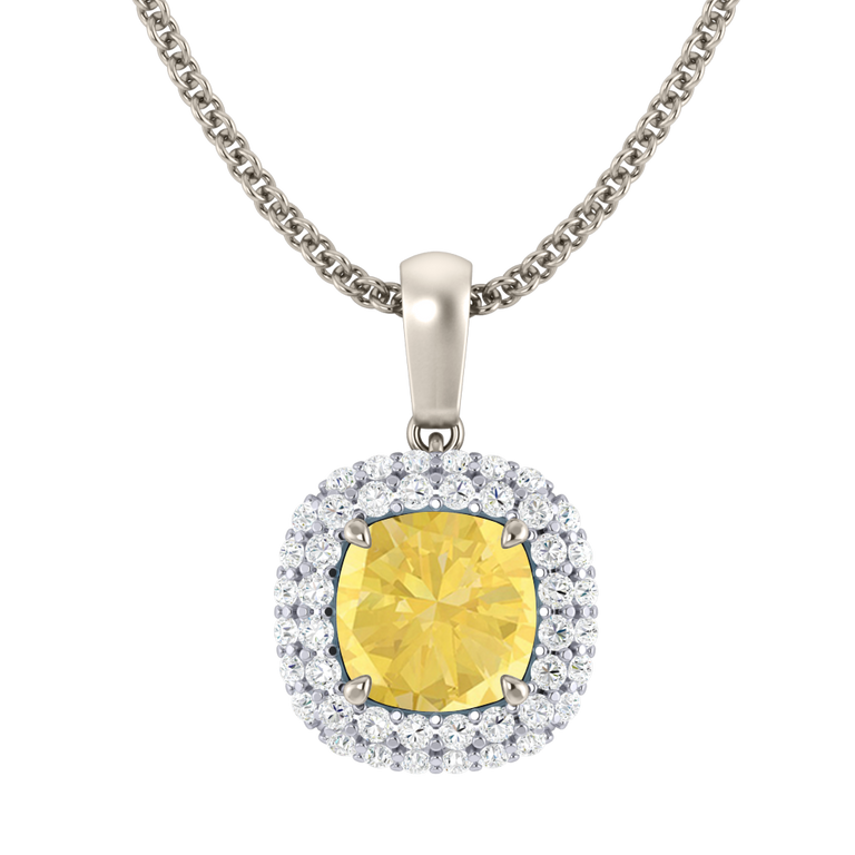 Vintage Yellow Sapphire Pendant Necklace