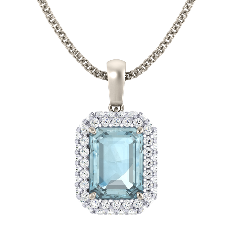 Vintage Aquamarine Pendant Necklace