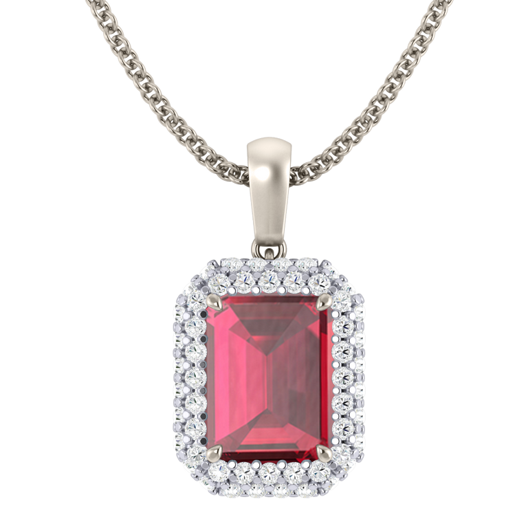 Vintage Ruby Pendant Necklace