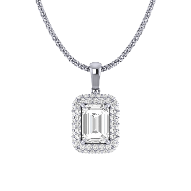Vintage Solar Diamond Pendant Necklace