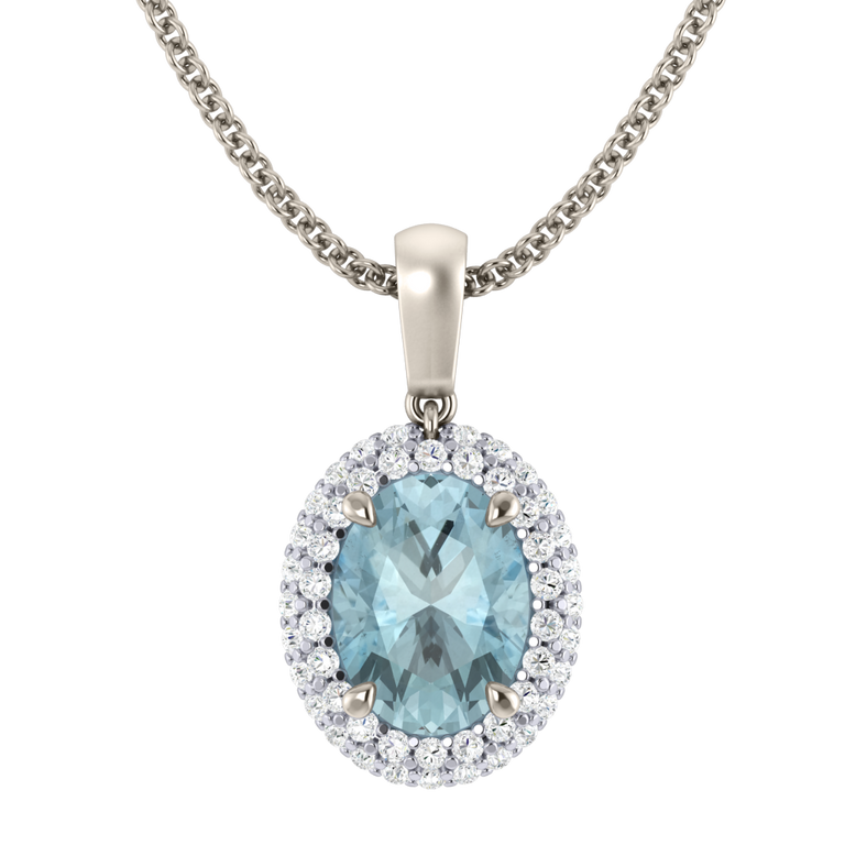 Vintage Aquamarine Pendant Necklace