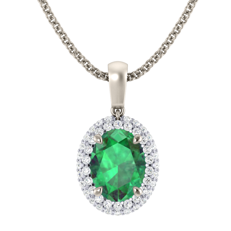 Vintage Emerald Pendant Necklace