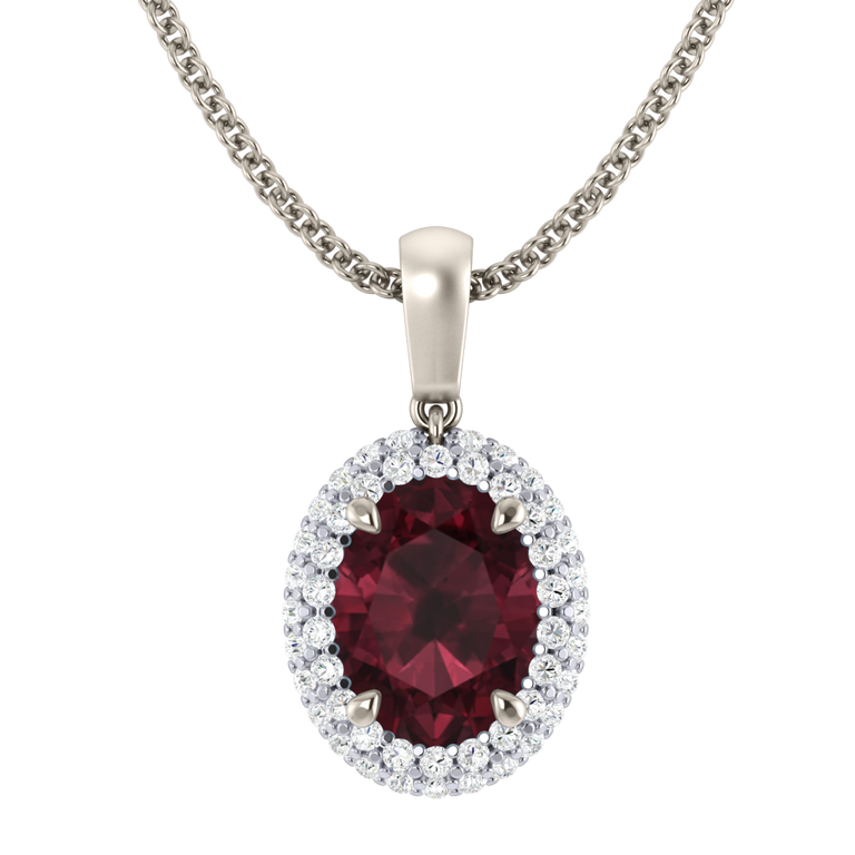 Vintage Garnet Pendant Necklace