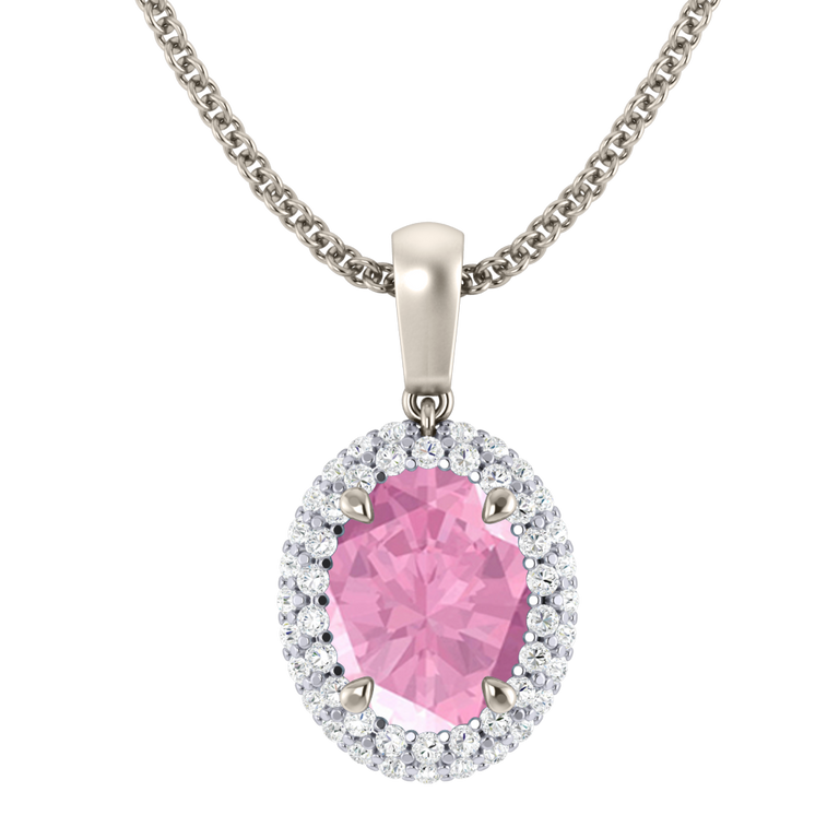 Vintage Pink Sapphire Pendant Necklace