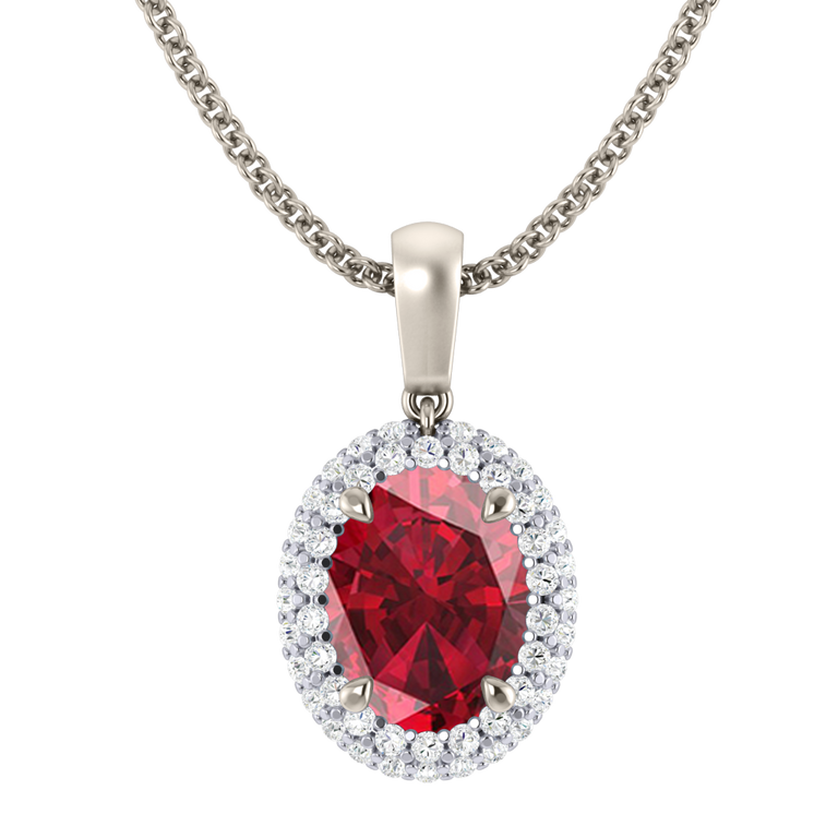 Vintage Ruby Pendant Necklace