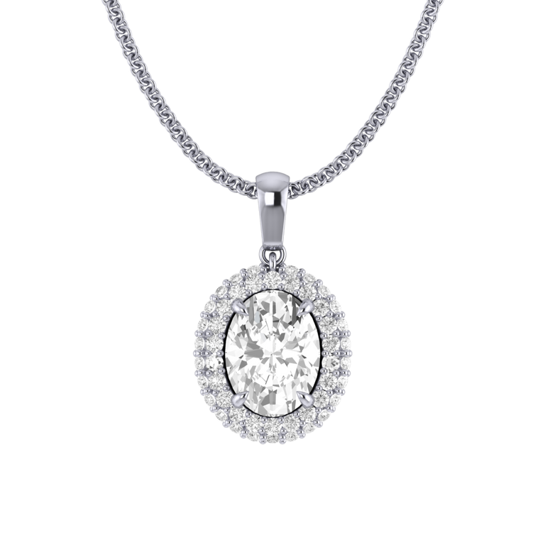 Vintage Solar Diamond Pendant Necklace