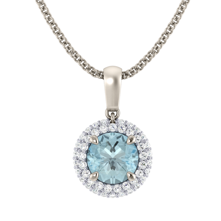 Vintage Aquamarine Pendant Necklace