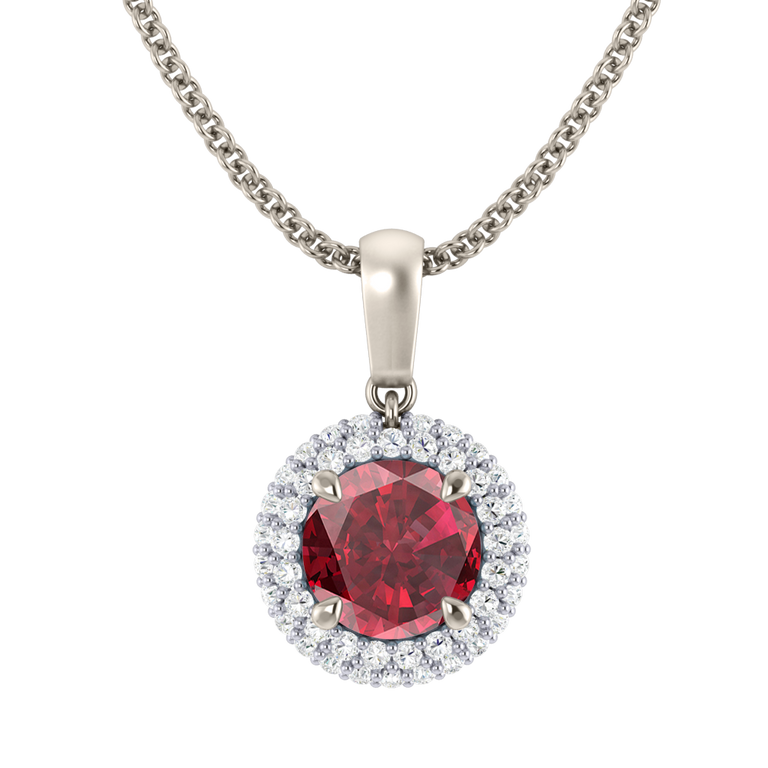 Vintage Ruby Pendant Necklace