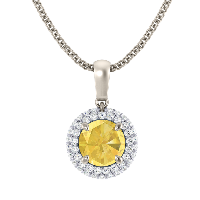Vintage Yellow Sapphire Pendant Necklace