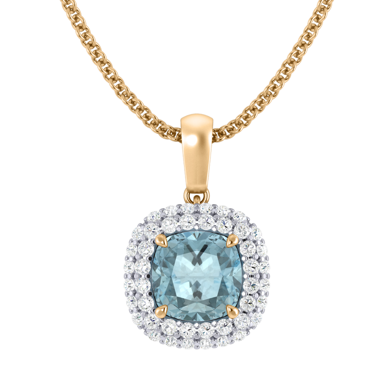 Vintage Aquamarine Pendant Necklace