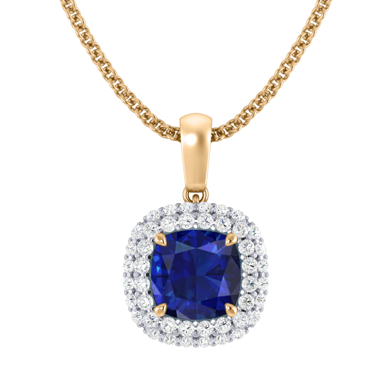 Vintage Blue Sapphire Pendant Necklace