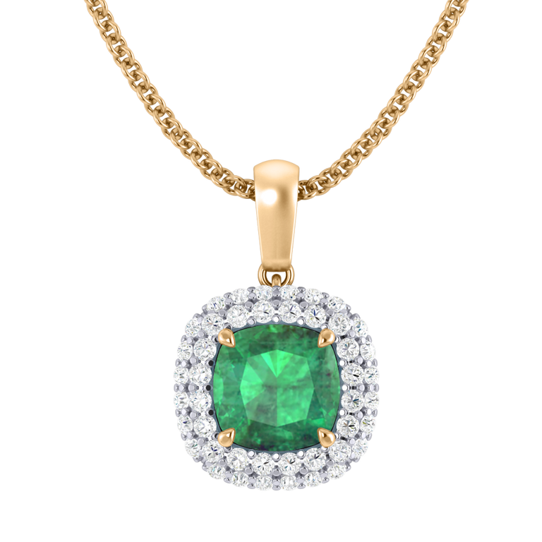 Vintage Emerald Pendant Necklace