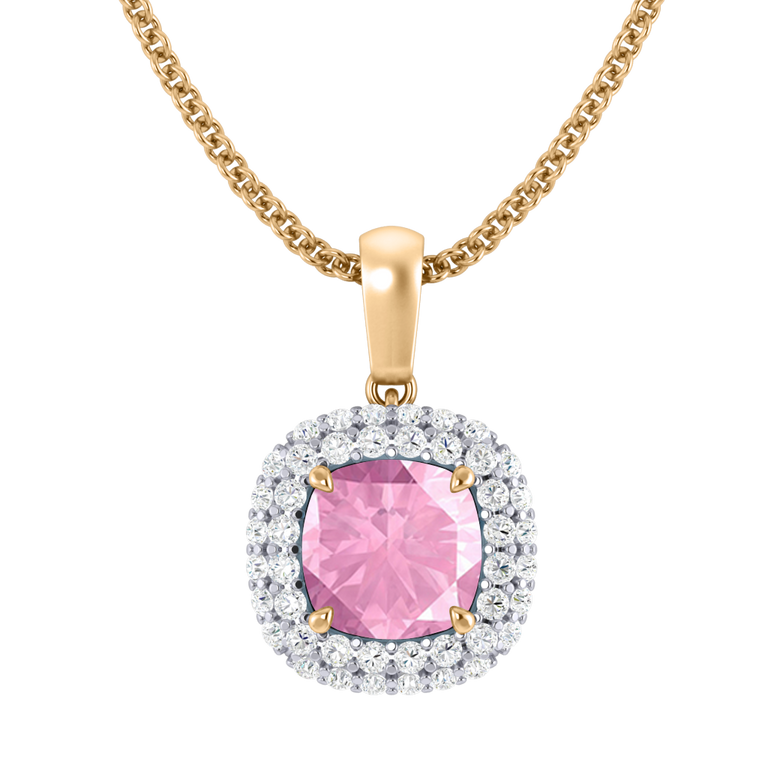 Vintage Pink Sapphire Pendant Necklace