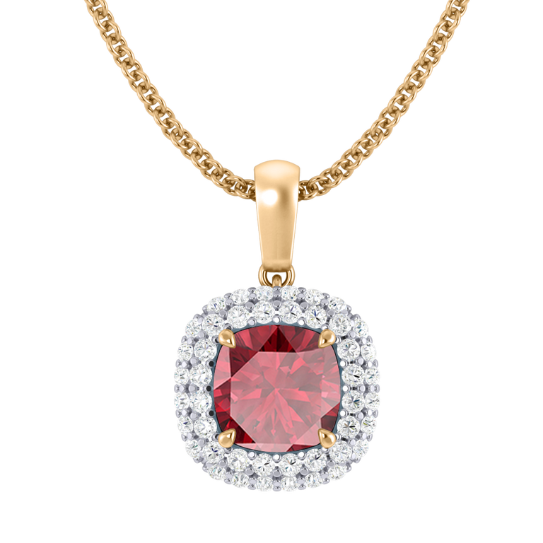 Vintage Ruby Pendant Necklace