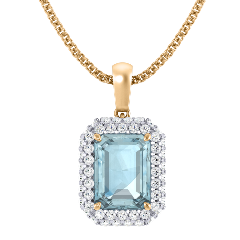 Vintage Aquamarine Pendant Necklace