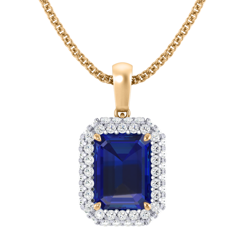 Vintage Blue Sapphire Pendant Necklace