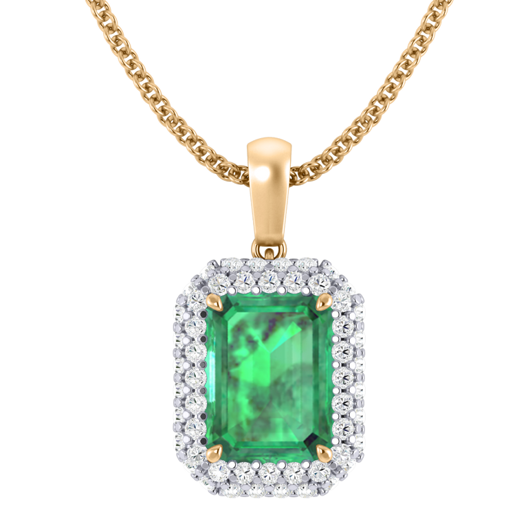 Vintage Emerald Pendant Necklace