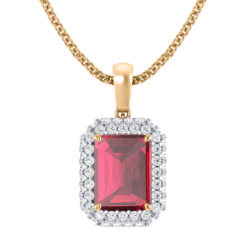 Vintage Ruby Pendant Necklace