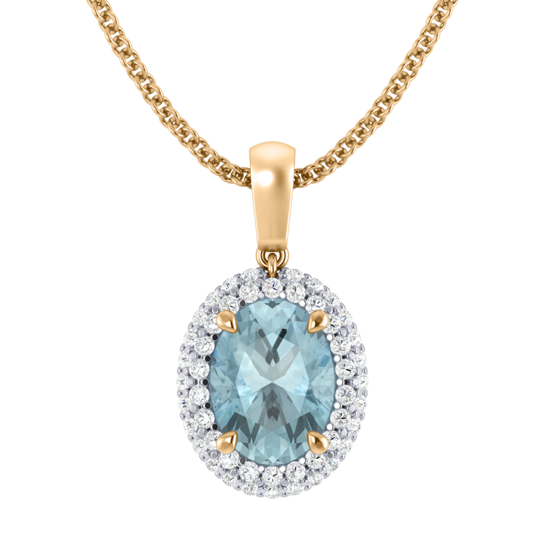 Vintage Aquamarine Pendant Necklace