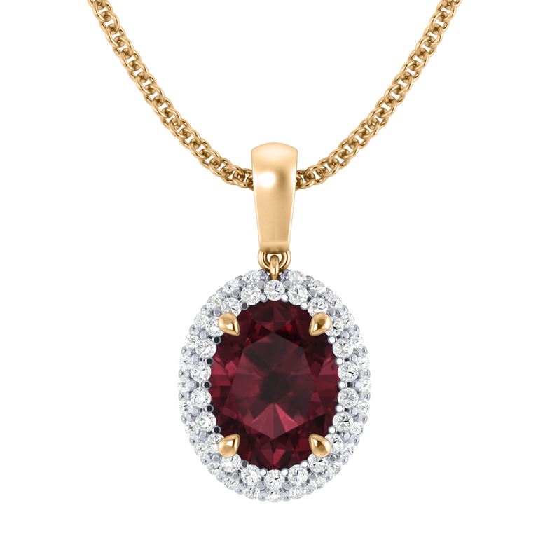 Vintage Garnet Pendant Necklace
