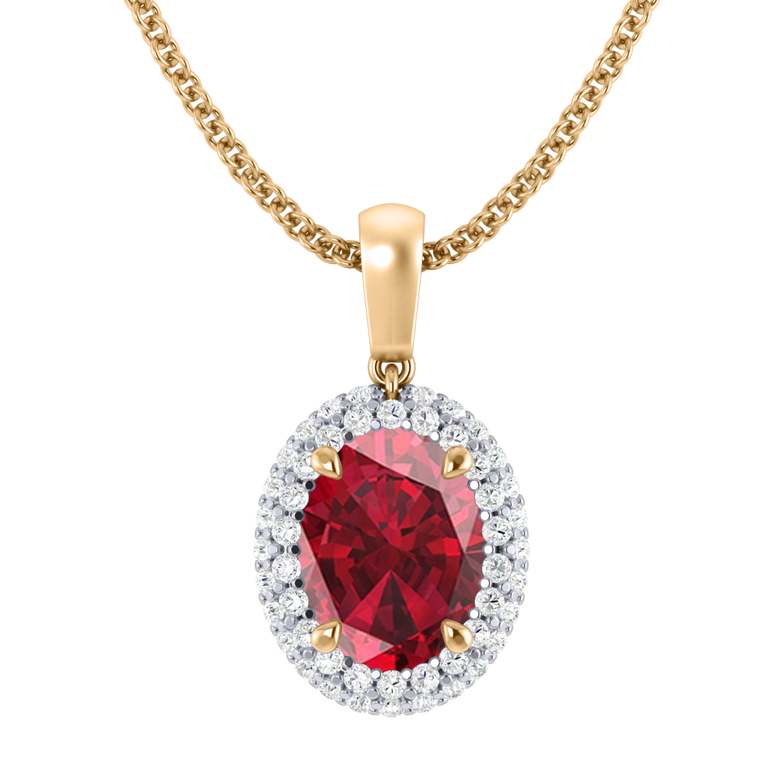 Vintage Ruby Pendant Necklace