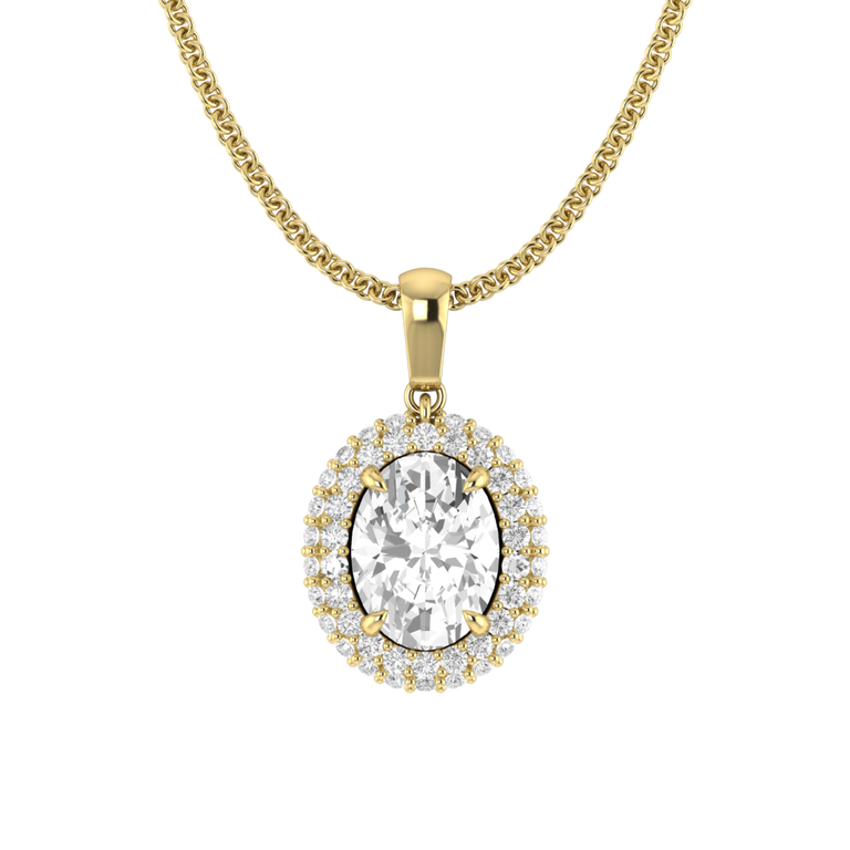 Vintage Solar Diamond Pendant Necklace