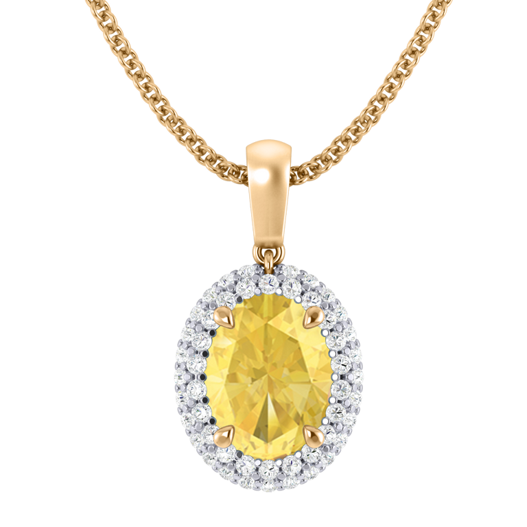 Vintage Yellow Sapphire Pendant Necklace