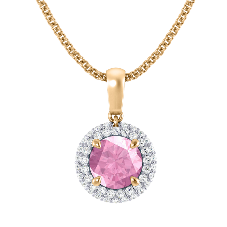 Vintage Pink Sapphire Pendant Necklace