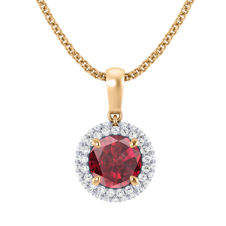 Vintage Ruby Pendant Necklace